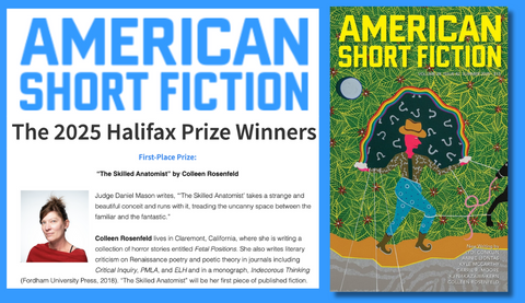 Alumni Spotlight: Colleen Rosenfeld Wins 2025 Halifax Prize from American Short Fiction