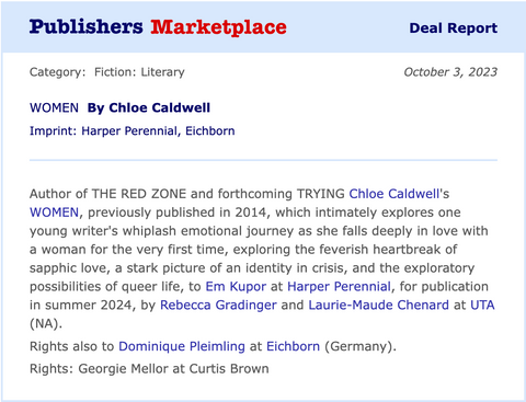 Chloe Caldwell's New Book Deal & Upcoming Year-Long Workshop