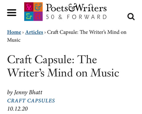 New Jenny Bhatt Craft Essay in Poets & Writers!