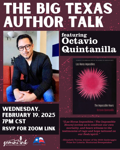 FREE Author Talk with Poet Octavio Quintanilla, Wednesday, February 19th, 2025